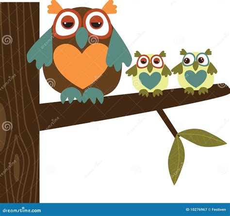 Famille De Hibou Illustration De Vecteur Illustration Du Oiseau 10276967