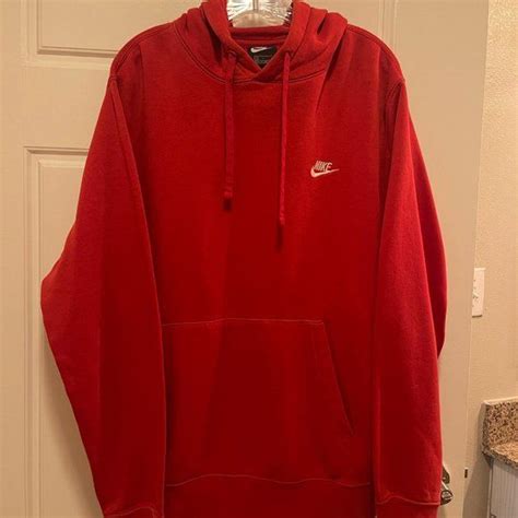 Nike Sportswear Club Mens Pullover Hoodie Red Size L Pullover Men