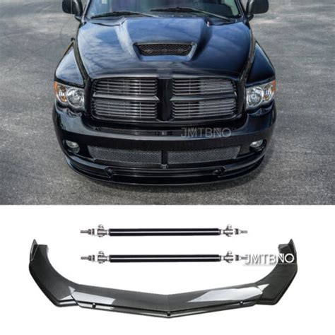 Carbon Fiber Front Bumper Lip Splitters Strut Rods For Dodge Ram 1500 Pickup Ebay