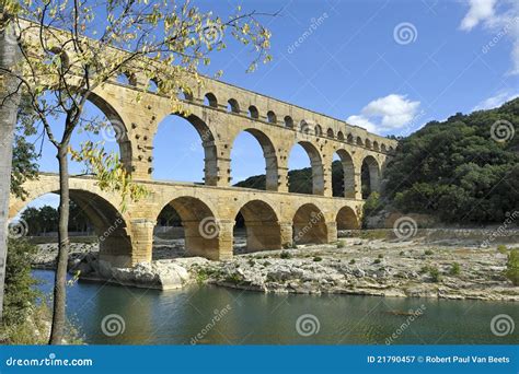 R Mischer Aqu Dukt Pont Du Gard Frankreich Stockbild Bild Von