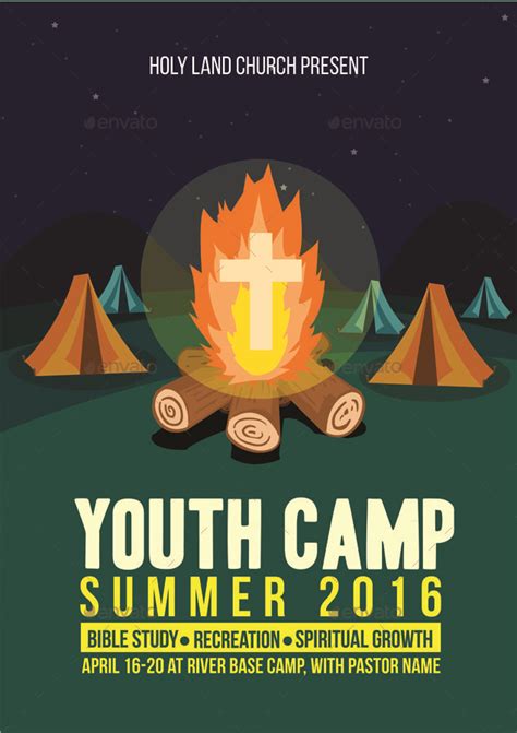 Youth Camp Church Flyer Template Preview Youth Camp Camp Logo