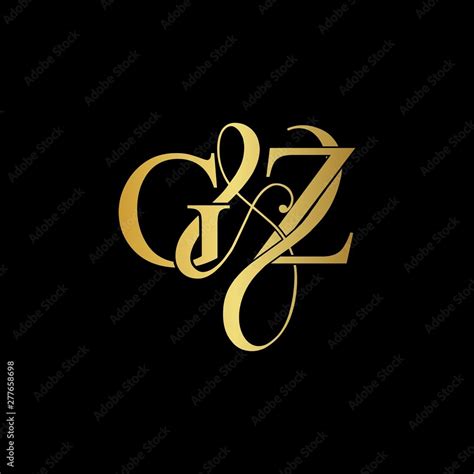 G And Z Gz Logo Initial Vector Mark Initial Letter G And Z Gz Logo Luxury Vector Mark Gold