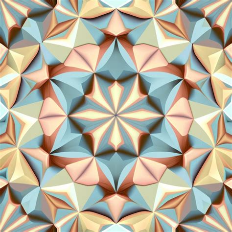 Premium AI Image Pastel Geometric Kaleidoscope Pattern