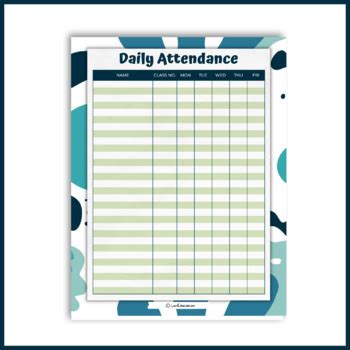 Colorful Student Attendance Sheet Gradebook Printable Template | TPT