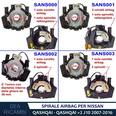 Molla Spirale Anello Contatto Airbag Per Nissan Qashqai J Sans