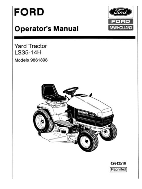 New Holand Ford Yard Tractor Operator S Manual 42643510