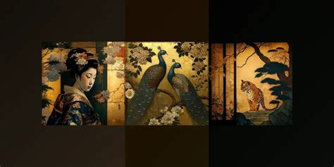 Ultra Luxury Japanese Gold Leaf Wall Art Midjourney Prompt | PromptBase