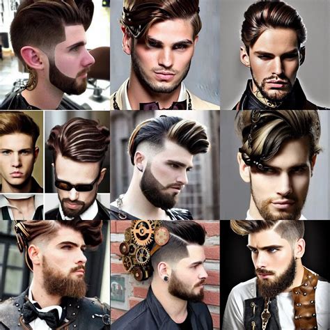 Mens Steampunk Hairstyle Stable Diffusion