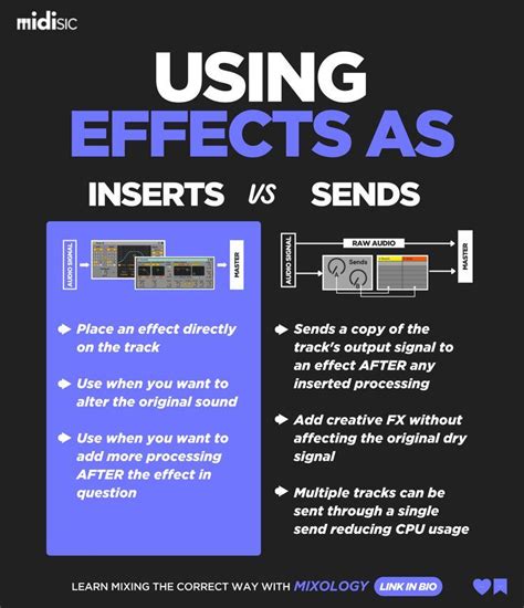 Using Effect As Inserts Vs Sends Music Production Tips Midisic