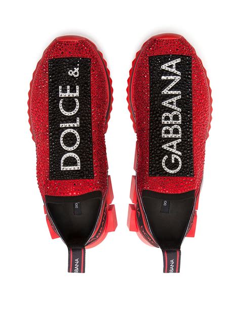 Dolce And Gabbana Sorrento Rhinestone Embellished Sneakers Farfetch