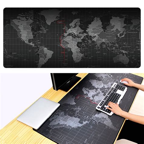 Large World Map Mouse Pad Gaming Mousepad Anti Slip Natural Rubber Base