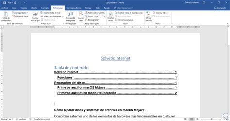 C Mo Hacer Una Tabla De Contenido En Word Solvetic