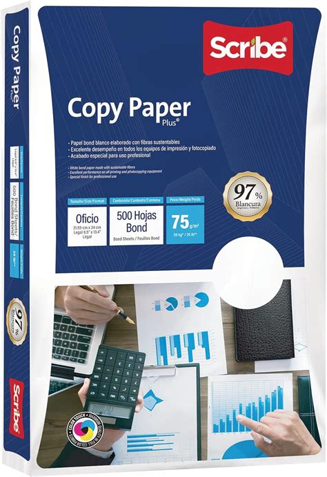 Scribe Copy Paper Plus Papel Bond Blanco Oficio Paquete De Hojas