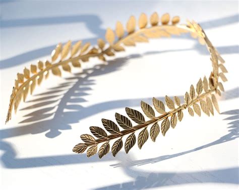 Greek Goddess Hair Vine Tiara Bridal Olive Crown Headband Gold Leaf