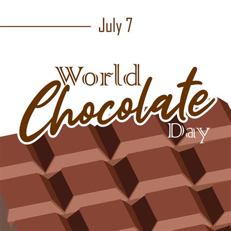 World Chocolate Day Vector Graphics With Chocolate Bar Illustration