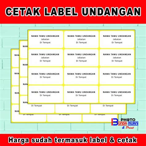 Jual Cetak Stiker Label Undangan 103 Cetak Label Nama Tamu Undangan Shopee Indonesia