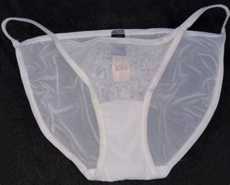 Vtg NVWT Victoria S Secret Low Rise String Bikini Panties White S 32 34