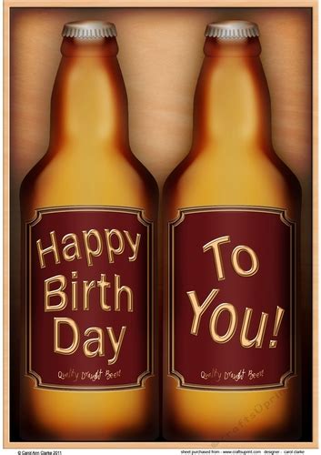 A4 Happy Birthday Beer Bottles T Set Card Topper Cup1053354 359 Craftsuprint