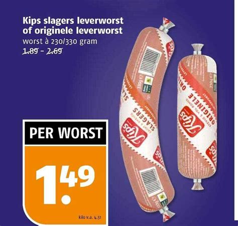 Kips Slagers Leverworst Of Originele Leverworst Aanbieding Bij Poiesz