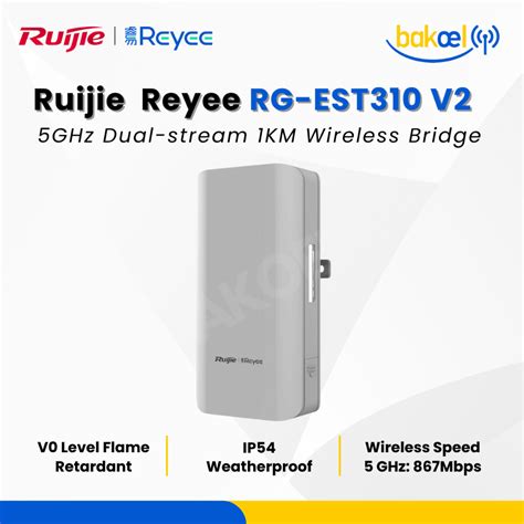 Jual Ruijie Reyee Rg Est310 V2 5ghz Dual Stream 1km Wireless Bridge