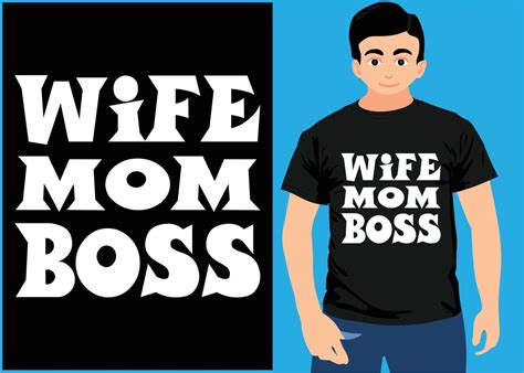 Womens Wife Mom Boss T Shirt Funny Mothers Day T 6645630 Vector