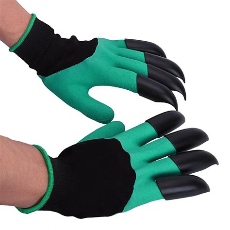 WEBSUN Garden Genie Gloves with Claws on EACH Hand Waterproof Digging ...