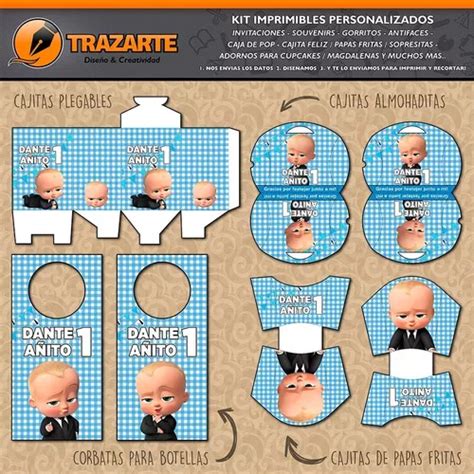 Kit Imprimible Boss Baby Jefe En Pañales Personalizado Candy en venta