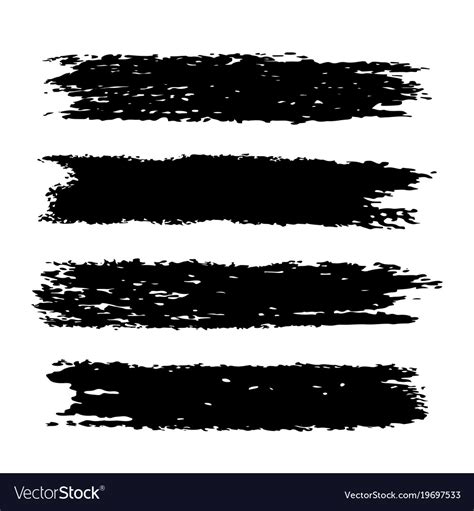 Set Grunge Brush Strokes Royalty Free Vector Image