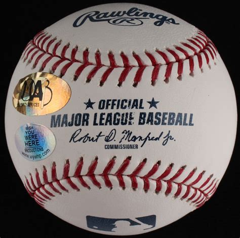 Roger Clemens Signed Oml Baseball Inscribed Cy Mab Wish You Were