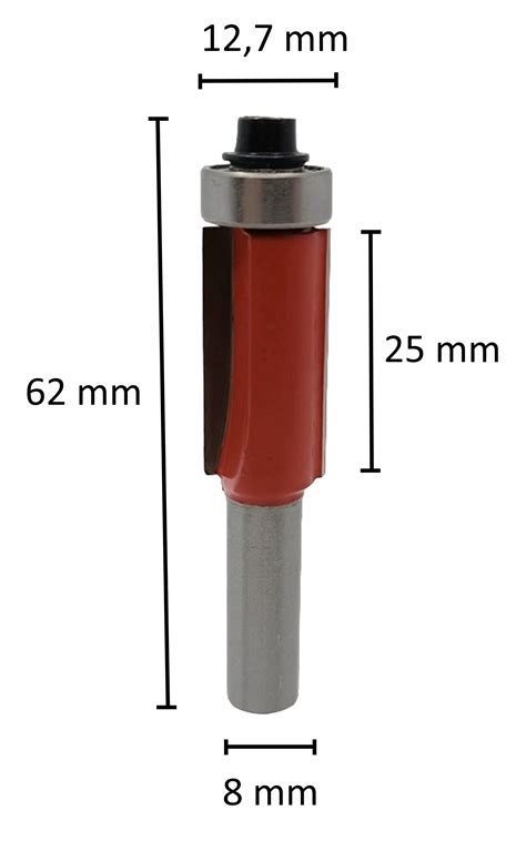 Holzfräser Fräser Bündigfräser HM Nutenfräser 12 7 mm mit Kugellager