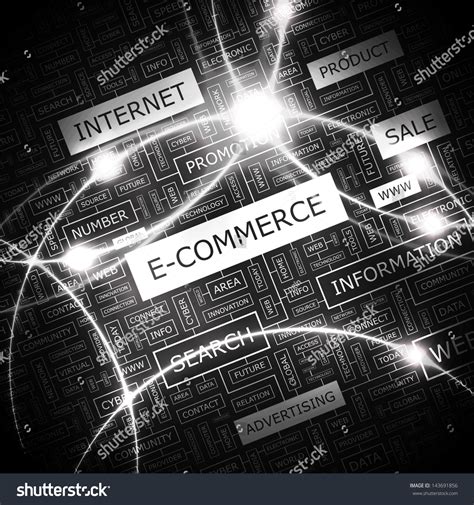 Ecommerce Word Cloud Concept Illustration Stock Vector Royalty Free