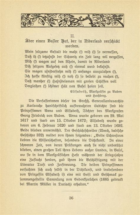 Zwei Gedichte über den Basler Hut Basler Jahrbuch 1907