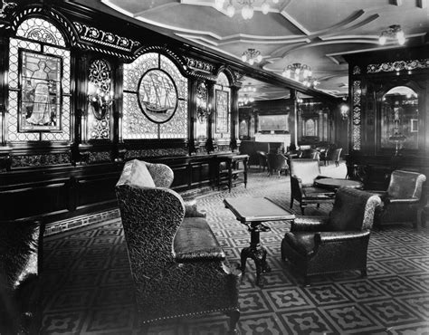 Ocean Liner: Interior, 1912. /Nsmoking Room Of The British Ocean Liner ...