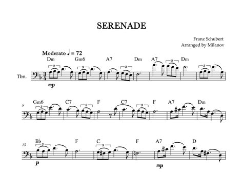 Serenade Schubert Trombone Chords Arr Milanov By Franz