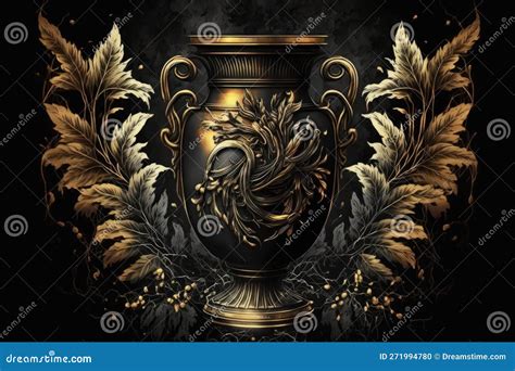 Aether Greek Mythology God Black Gold Vase by Generative AI Stock ...