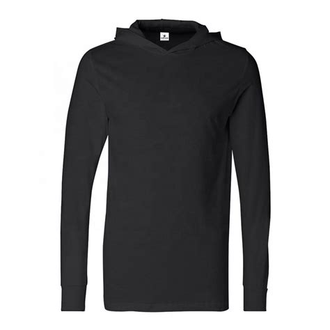 Unisex Long Sleeve Plain Blank Hooded Tshirt