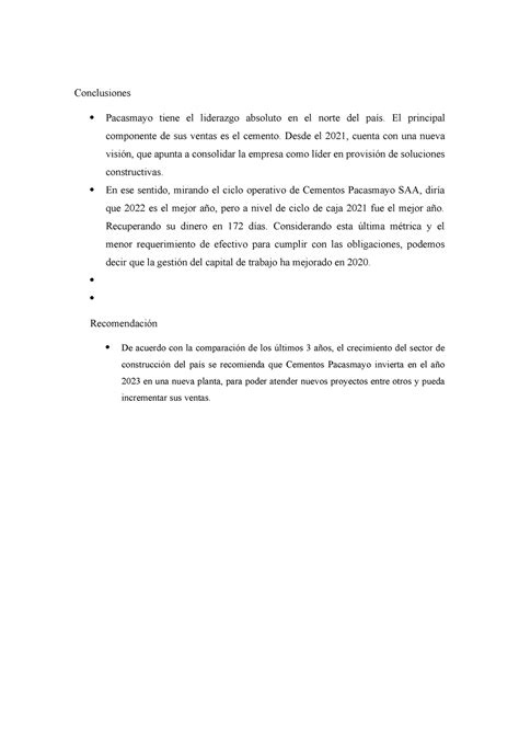 Tarea Academica Gerencia De Evaluacion Financiera Conclusiones