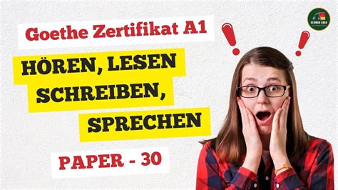 Goethe Zertifikat A Exam Paper H Ren Lesen Schreiben