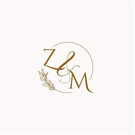 Zm Initial Wedding Monogram Logo 10256028 Vector Art At Vecteezy