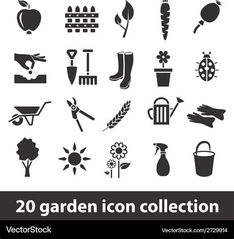 20 Garden Icon Collection Royalty Free Vector Image