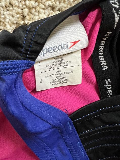 Speedo Hydro Bra One Piece Power Flex Eco Bathing Swimsuit Blue Pink