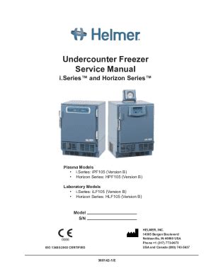 Fillable Online Helmer I Series And Horizon Series Undercounter Freezer