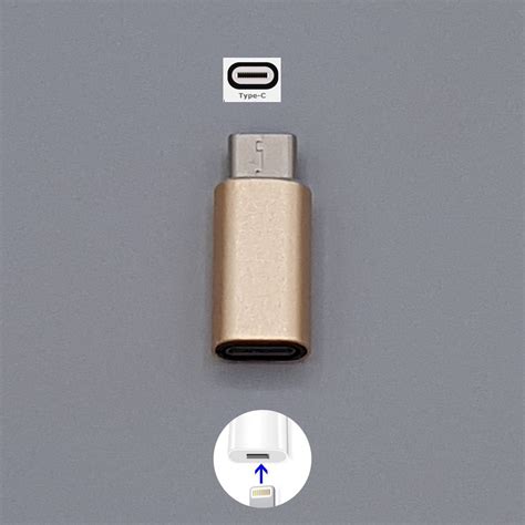 8 Pin Lightning Female Naar Type C Male Usb Adapter Goud 8719979300531