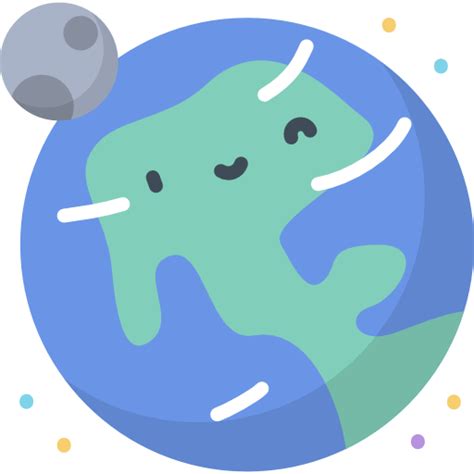 Planet Earth Kawaii Flat Icon