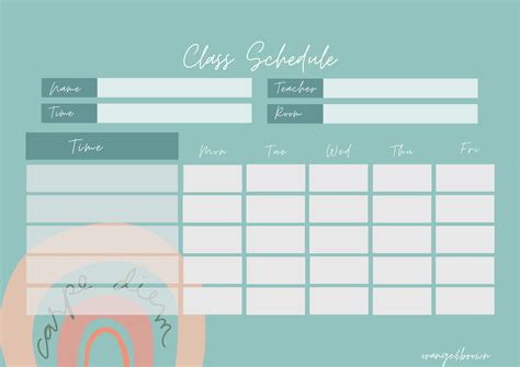 Aesthetic Schedule Template Ad