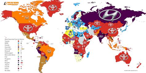 What are the most popular car brands in each country in the world?