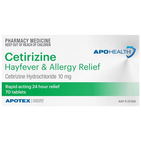 APOHEALTH Cetirizine Hayfever Allergy Relief 70 Tablets Healthylife