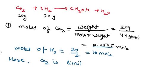 Solved Look At The Balanced Gas Phase Reaction Co2 G 3h2 G →ch3oh G H2o G 1 20 0g Of