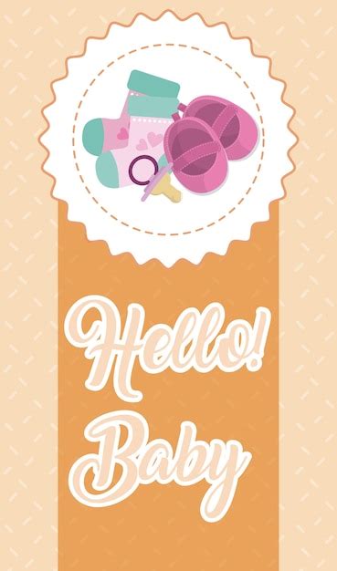 Premium Vector Hello Baby Card