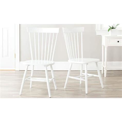 Safavieh Riley White Wood Dining Chair Set Of 2 Amh8500a Set2 The